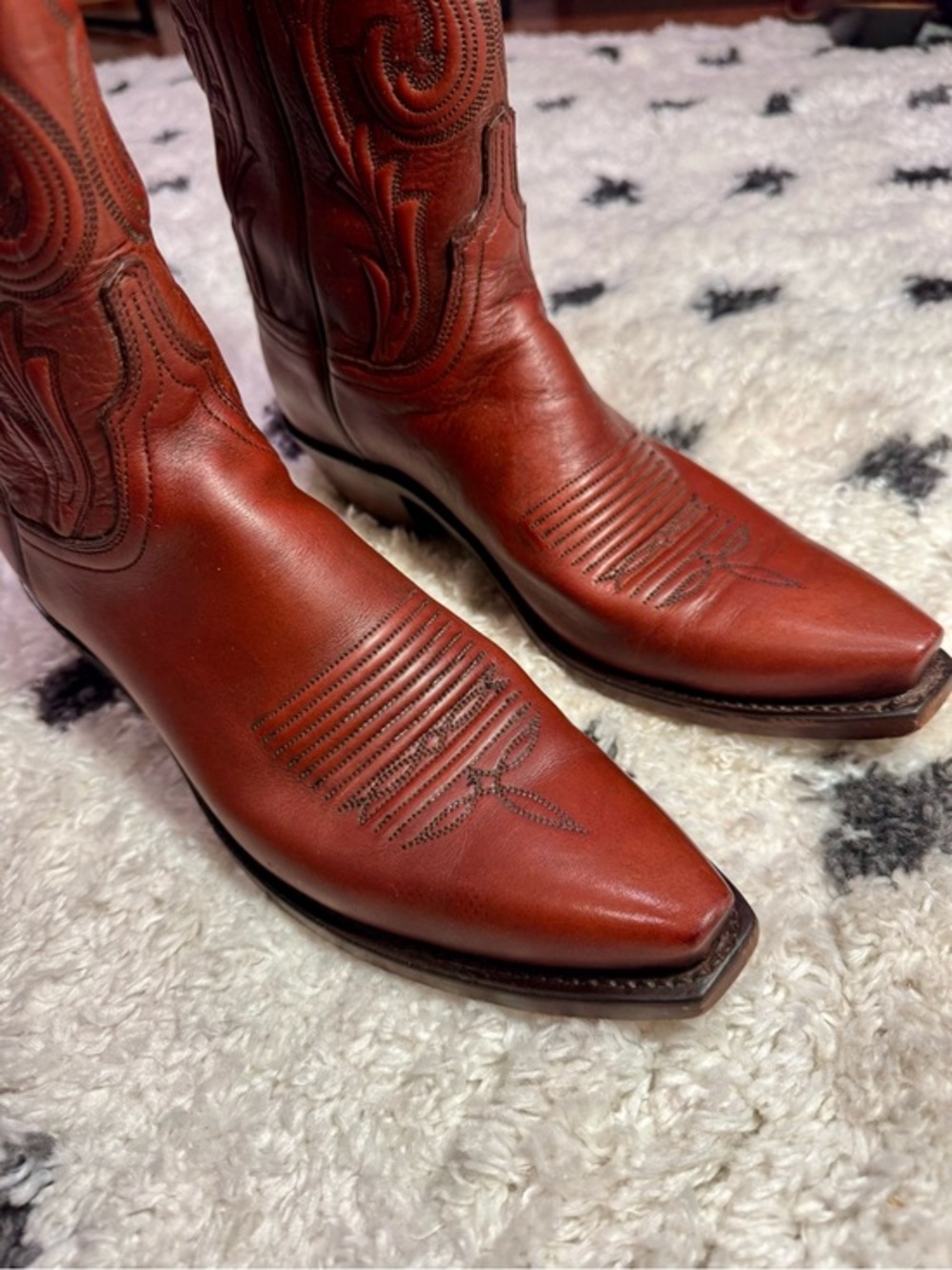 Lucchese Brown Leather Western Cowboy Boots women’s size 9B - Picture 2 of 11